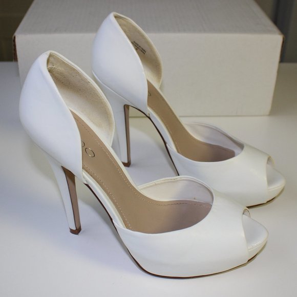 Aldo White Peep Toe D'orsay Platform Heel - Picture 4 of 9